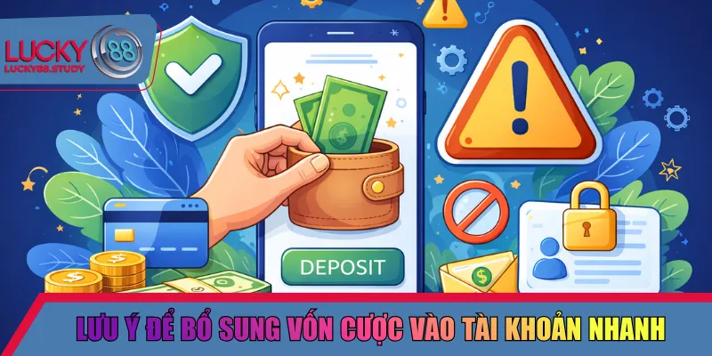 Lưu ý để bổ sung vốn cược vào tài khoản nhanh